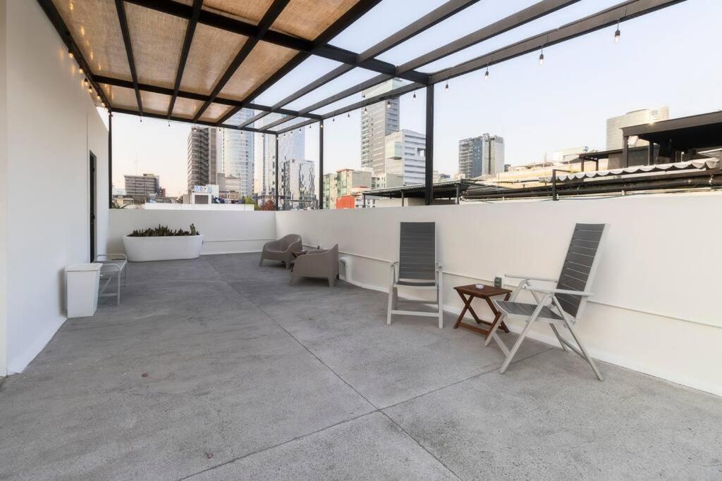 L303 Studio Apt Ac Rooftop Views Business C Apartment Mexico City Exterior photo